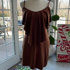 Susana Monaco dress with spaghetti straps, brown , size S